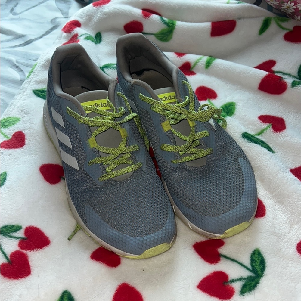 adidas blue and Lime Athletic Shoes